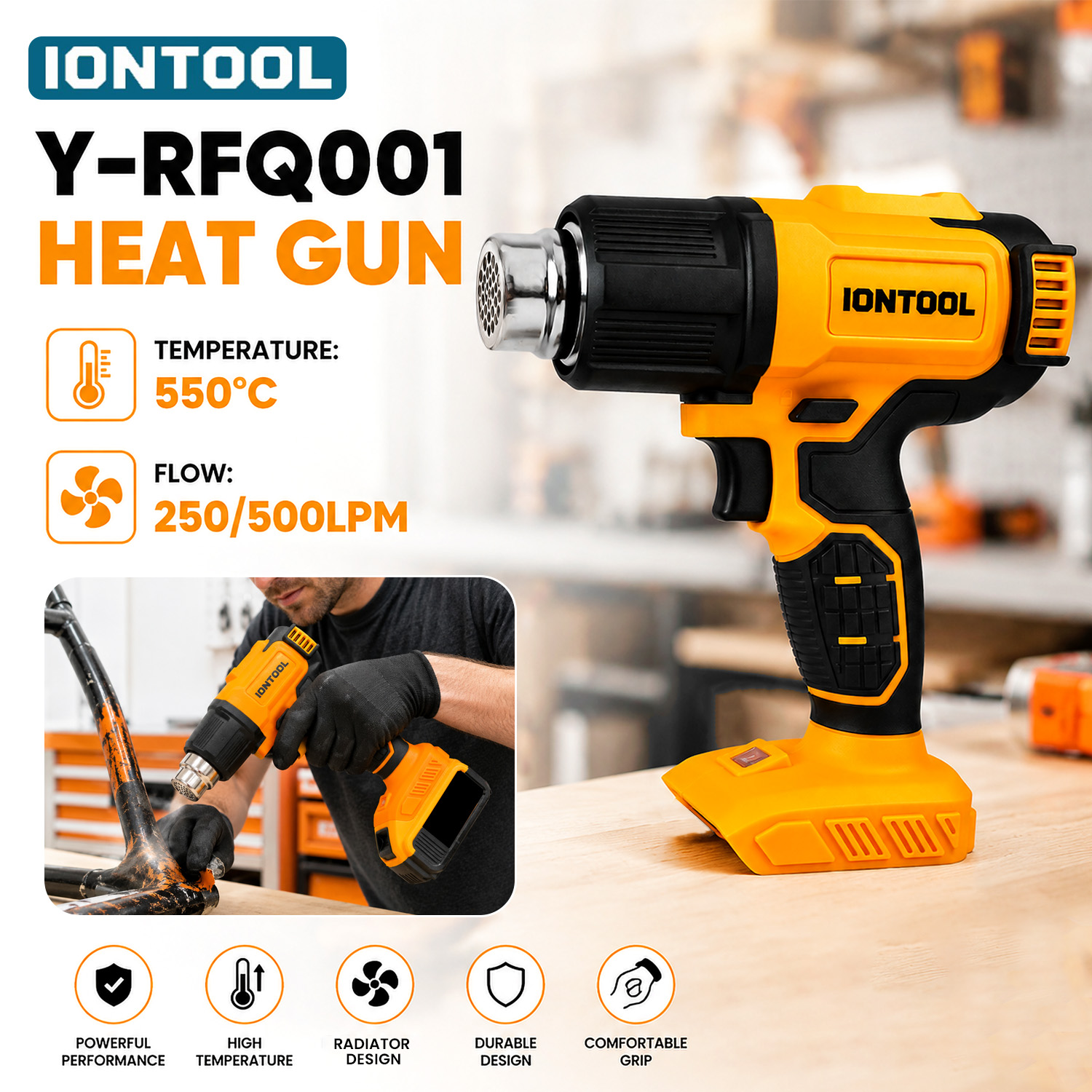 IONTOOL Żółta Bezprzewodowa Op – Cordless Heat Gun For Shrink Tubing recenzja i cena