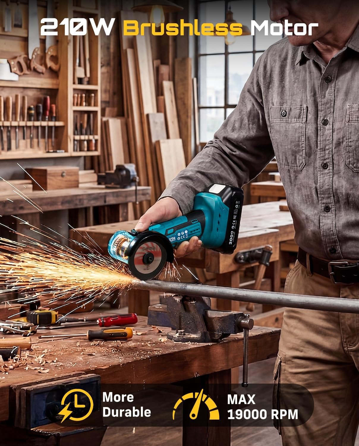 SEESII Akumulatorowa Mini Szli – Brushless Angle Grinder Battery Powered recenzja i cena